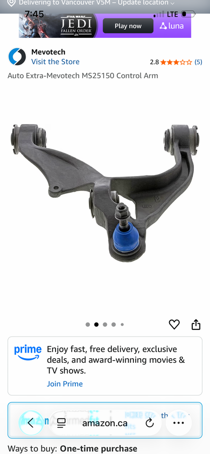 Auto Extra-Mevotech MS25150 Control Arm