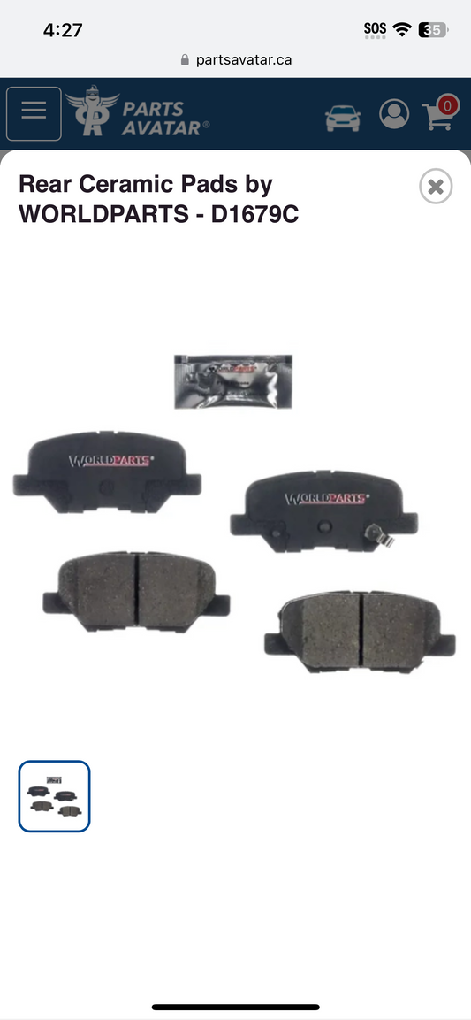 Rear Ceramic Pads by WORLDPARTS - D1679C